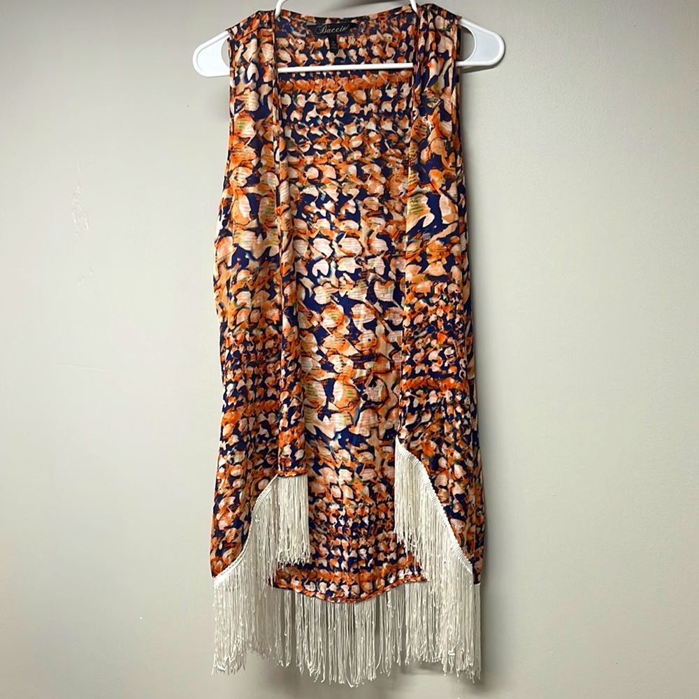 Baccini Nashville Vest with White Tassle Fringe size S